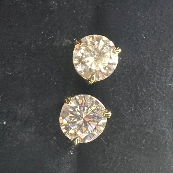 Melinda Maria - Not Your Basic 8mm Studs - Gold|White Diamondettes - Picture 3 of 4